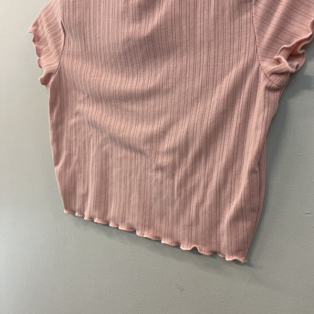 Pink Short Sleeve Crop Top Extra Small