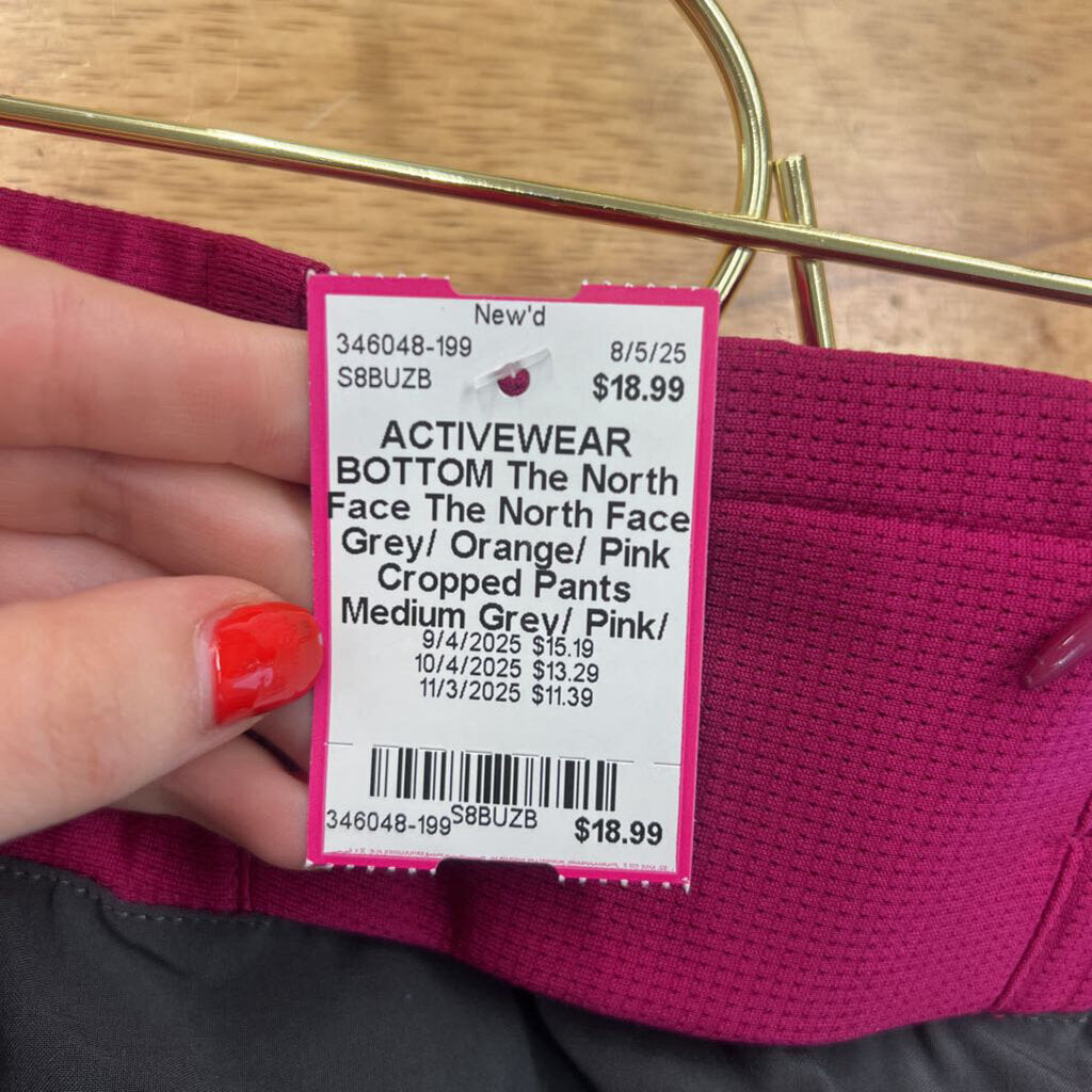 The North Face Grey/ Orange/ Pink Cropped Pants Medium