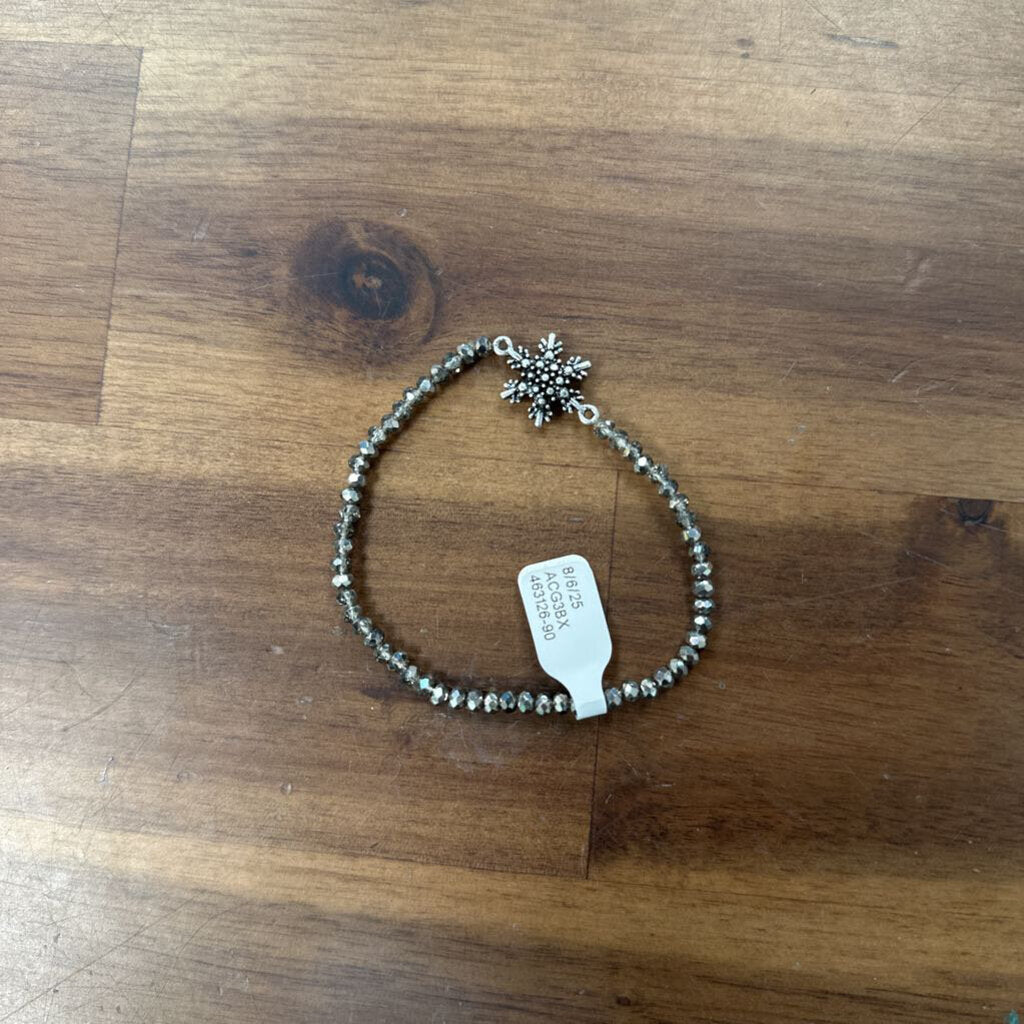 J Jill Grey Beaded Snowflake Bracelet