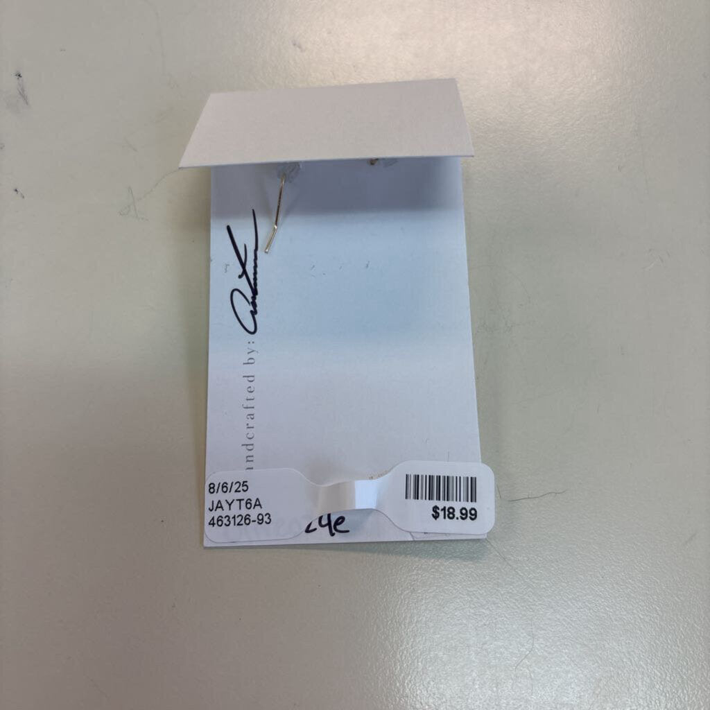 Anne Vaughan Gold/ Green/ Purple Beaded Drop Earrings