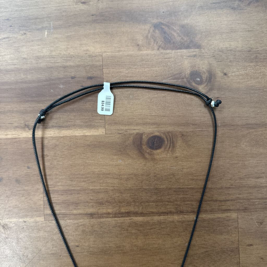 J Jill Black/ Silver Snowflake Pendant Long Necklace