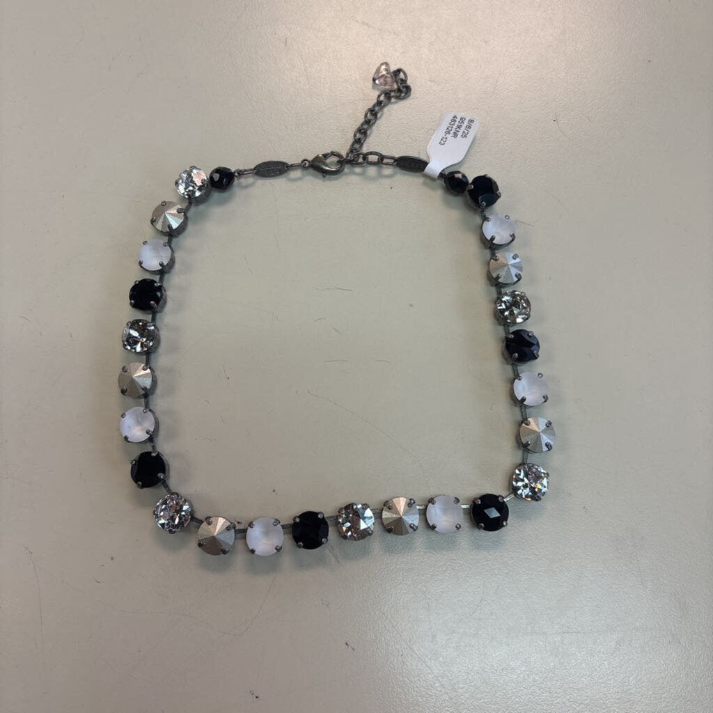 Sabika Black/ Silver Stone Necklace