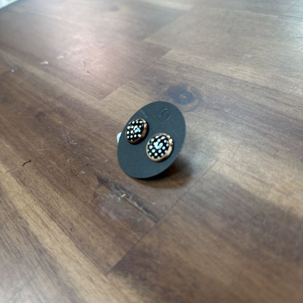 Black/ White Polka Dot Stud Earrings