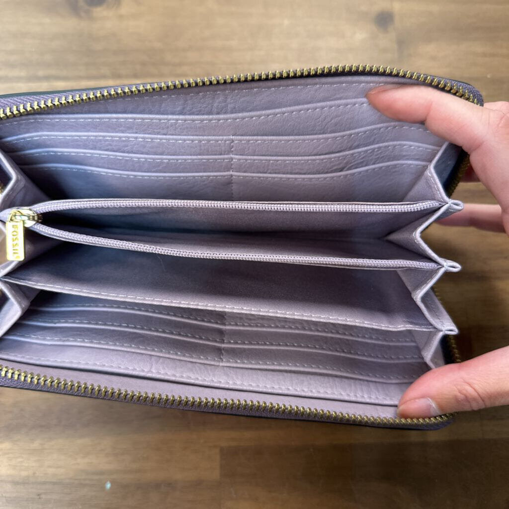 Fossil Purple Leather Wallet