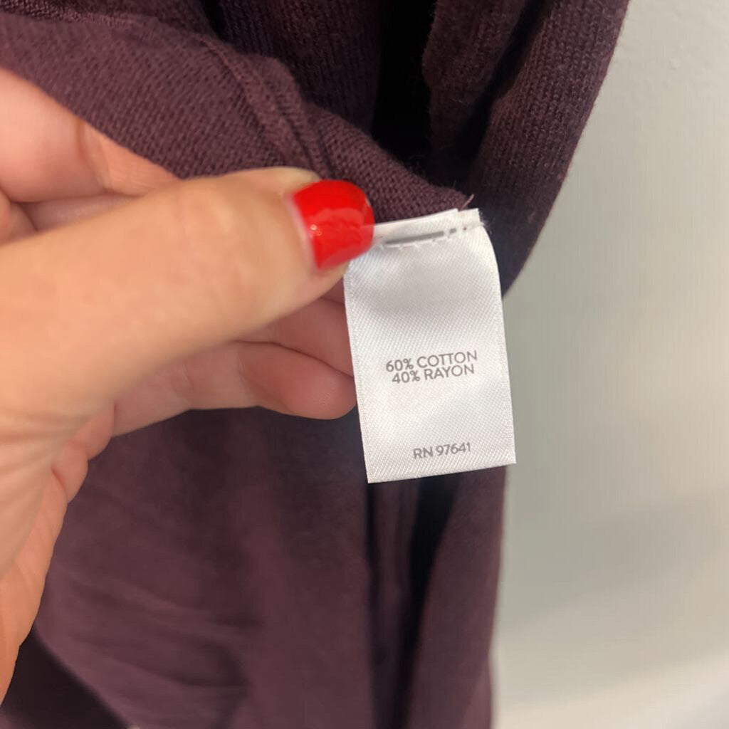 J Jill Purple Open Front Long Sleeve Sweater 2X