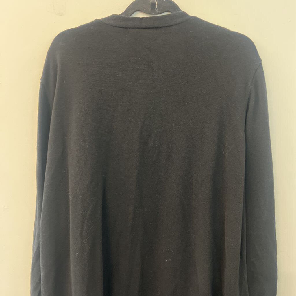 Woman Within Black Long Open Front Long Sleeve Sweater 2X