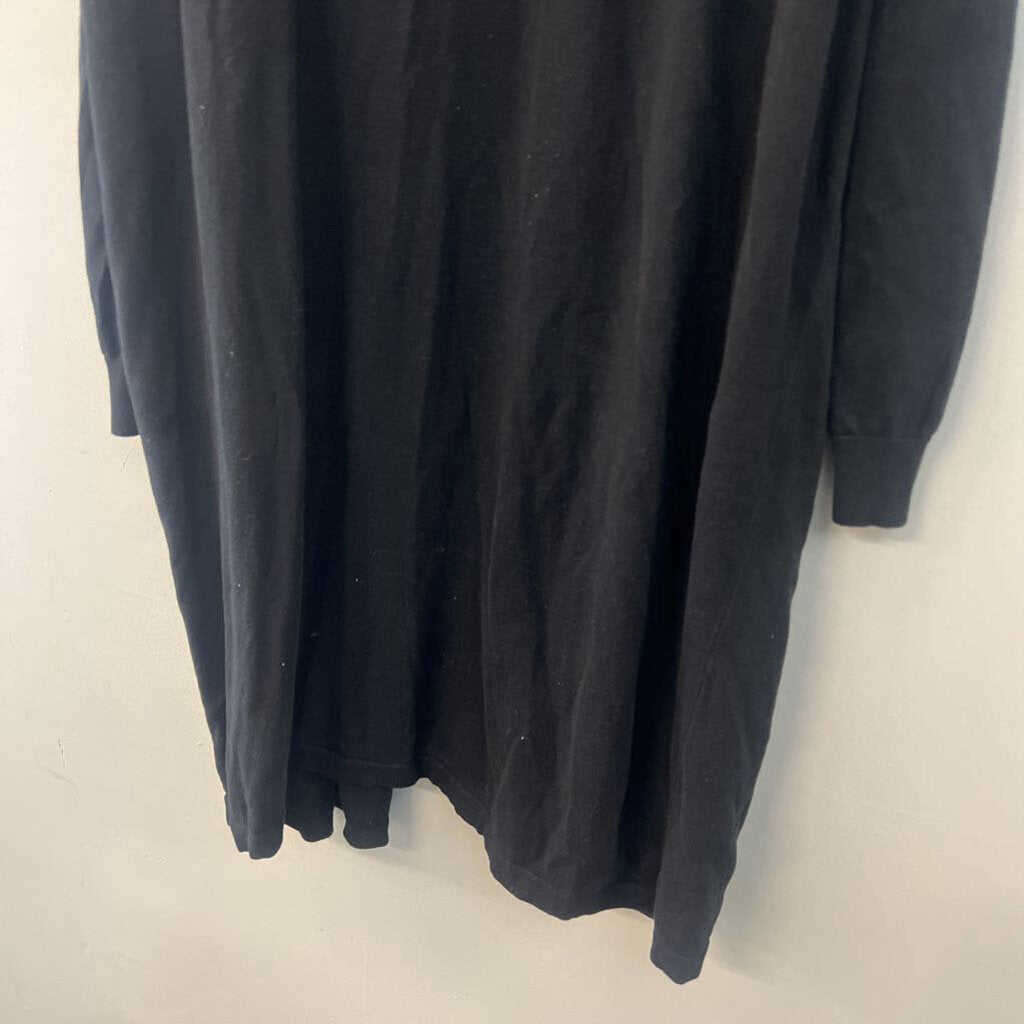 Woman Within Black Long Open Front Long Sleeve Sweater 2X