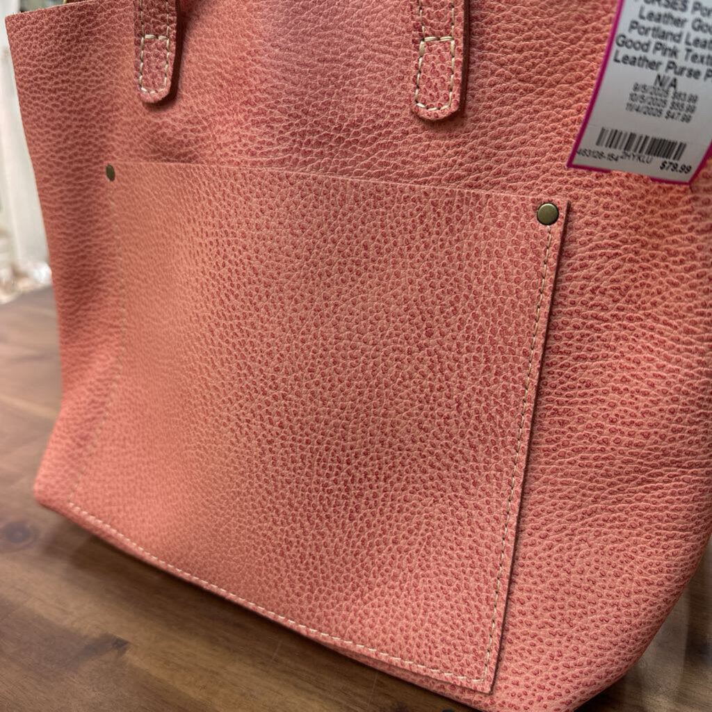 Portland Leather Good Pink Textured Leather Purse