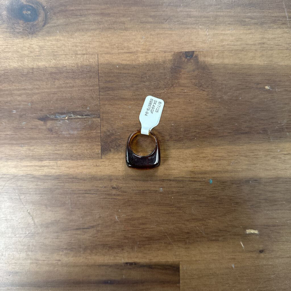 Brown Stone Rectangle Ring