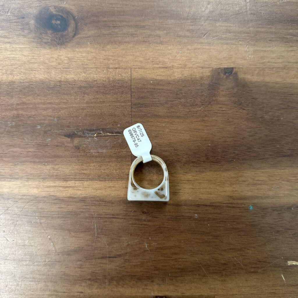 Grey Stone Rectangle Ring