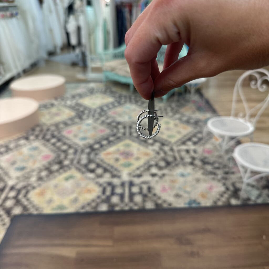 Silver Dainty Half Hoop Earrings