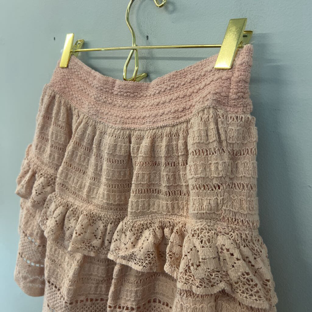 Aerie Pink Layered Lace Skirt Small