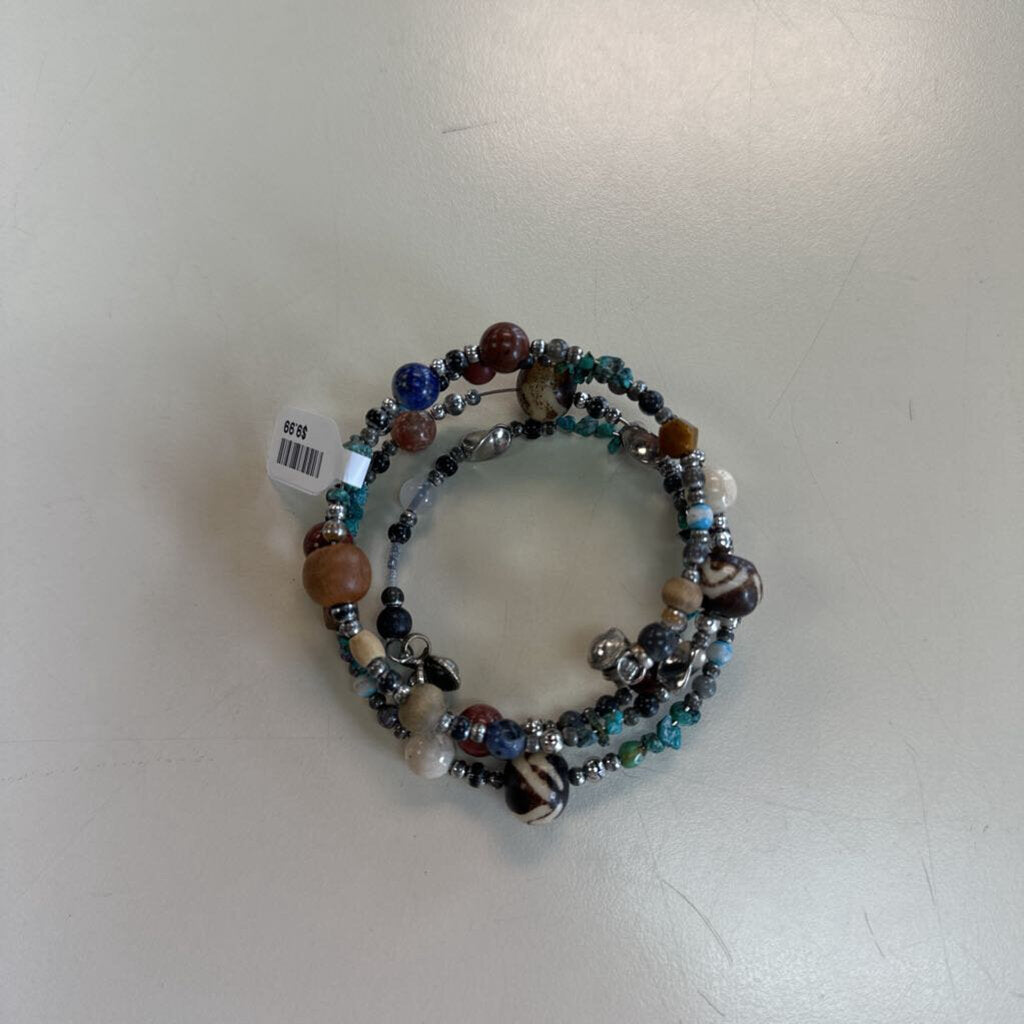 Multi Color Beaded Wrap Bracelet