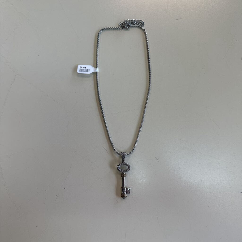 Silver Key Pendant Necklace