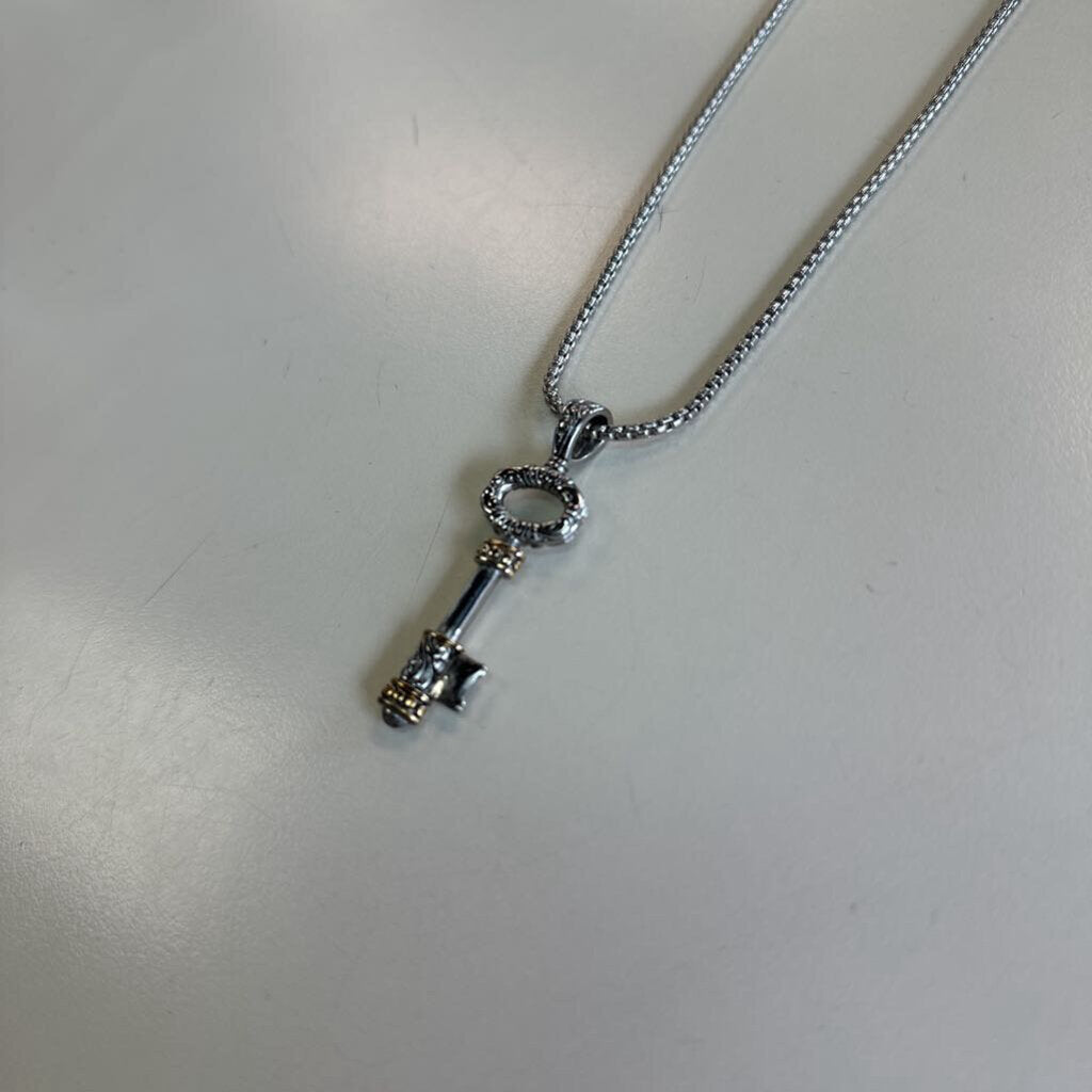 Silver Key Pendant Necklace