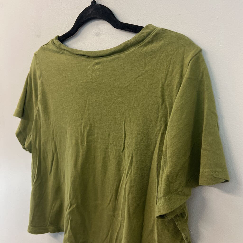 Madewell Green Cropped Short Sleeve Boxy Top Medium