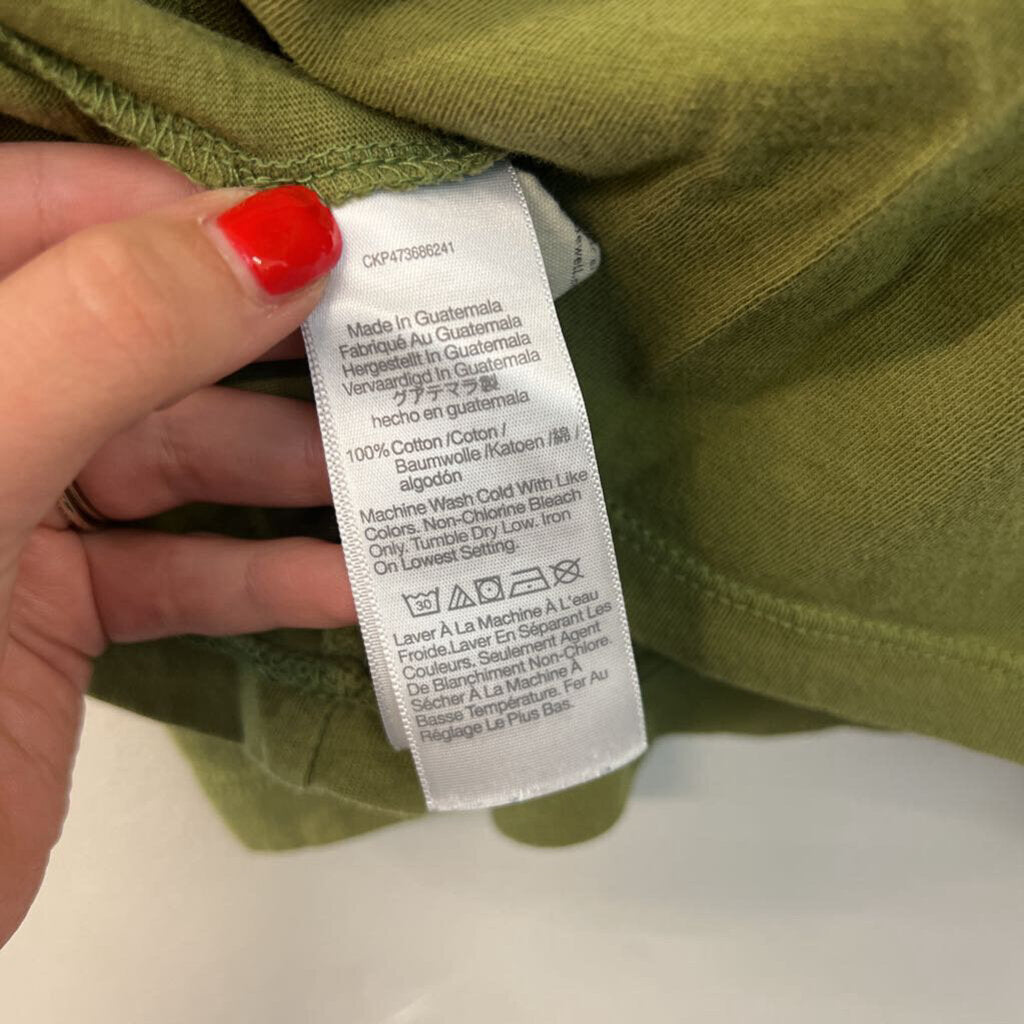 Madewell Green Cropped Short Sleeve Boxy Top Medium