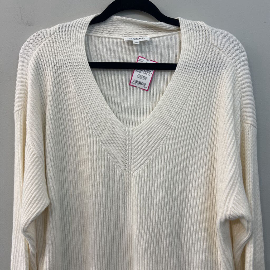 Haven Cream Knit Long Sleeve Sweater Top Extra Large