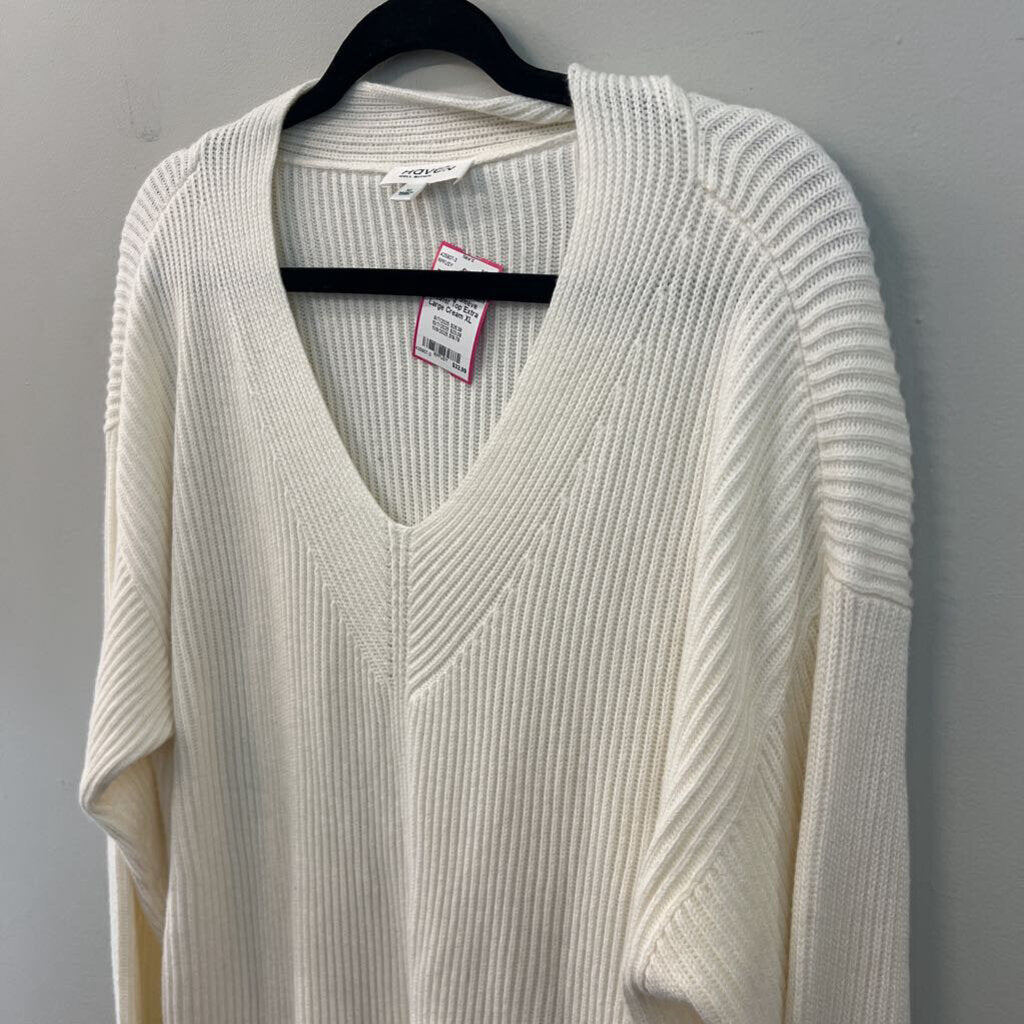 Haven Cream Knit Long Sleeve Sweater Top Extra Large