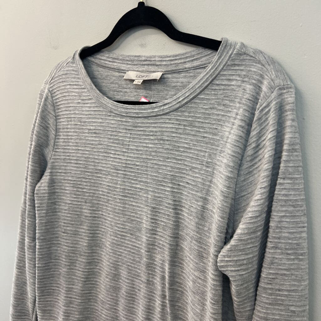 Loft Grey/ White Layered Long Sleeve Top Medium