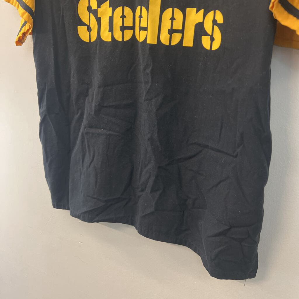 NFL Team Apparel Black/ Yellow Steelers Short Sleeve Top Small