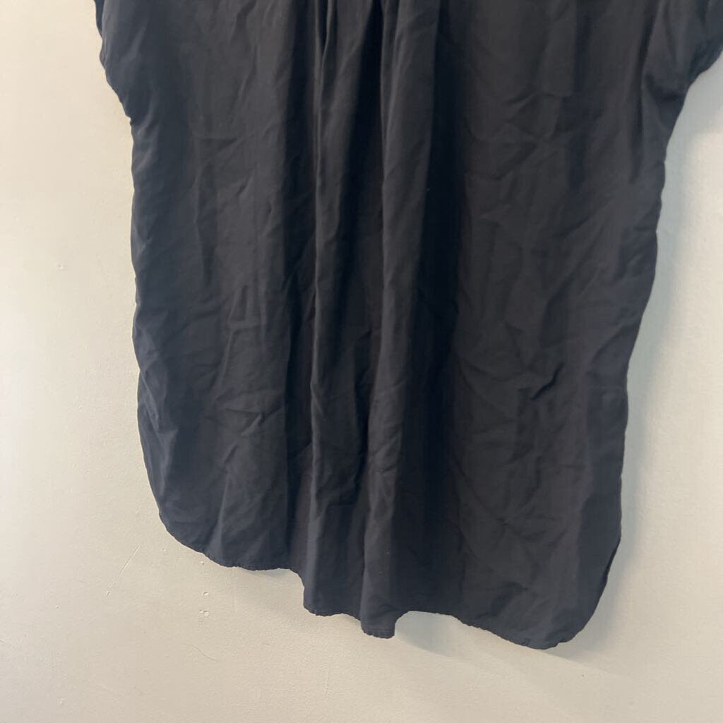 Casacabana Black Short Sleeve Button Down Top Small