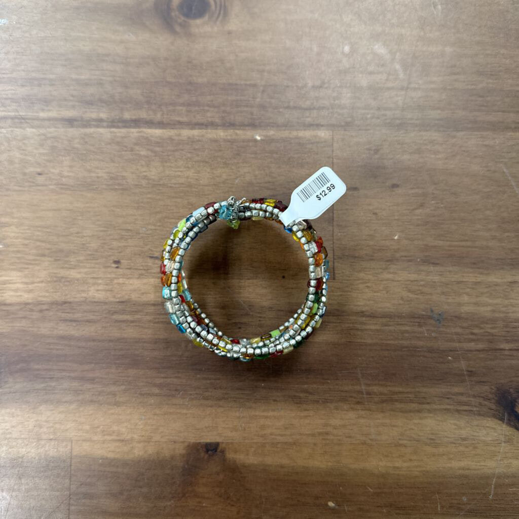 Multi Color Beaded Wrap Thick Bracelet