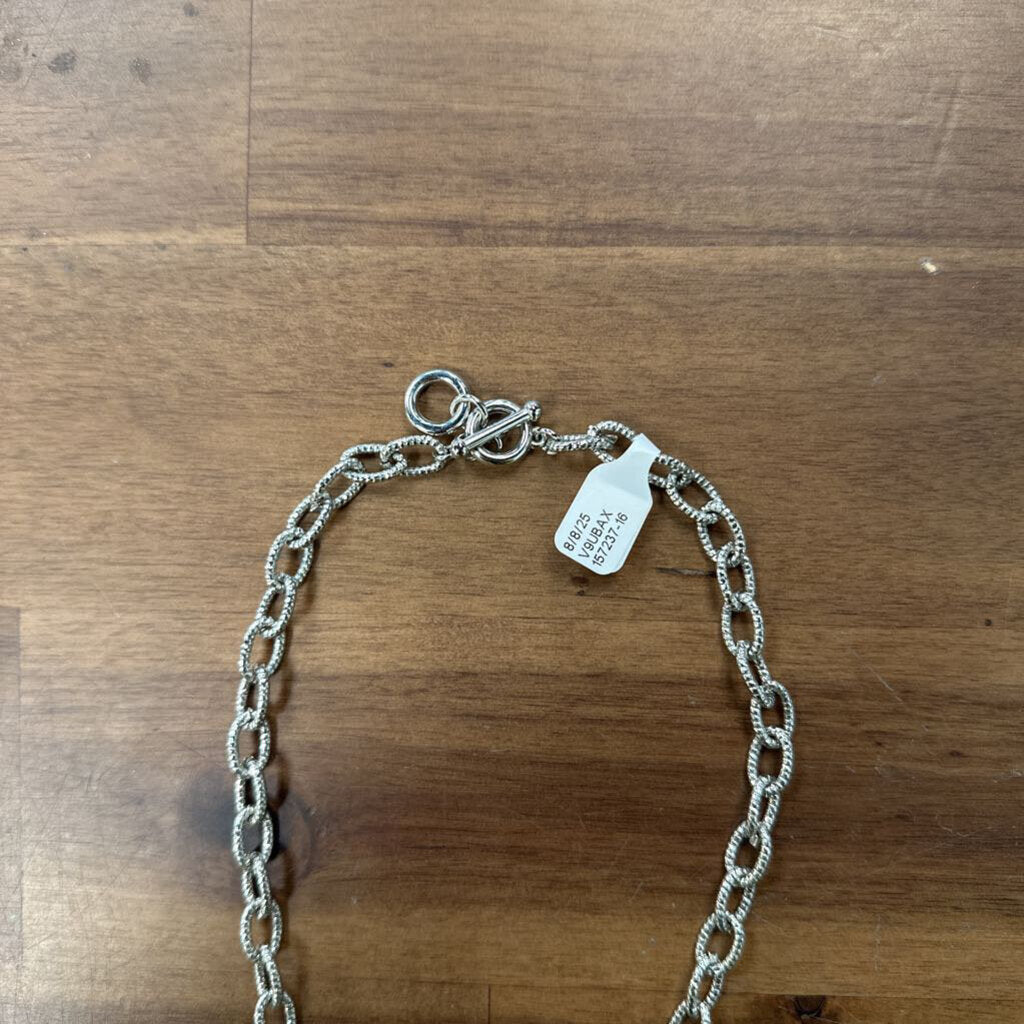 Silver/ Gold/ Turquoise Charm Necklace