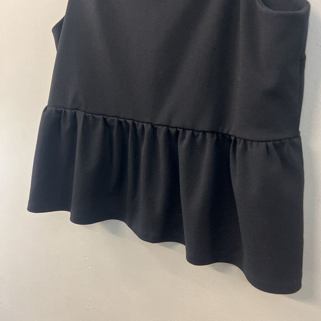 Ann Taylor Black Ruffle Hem Tank Top Small