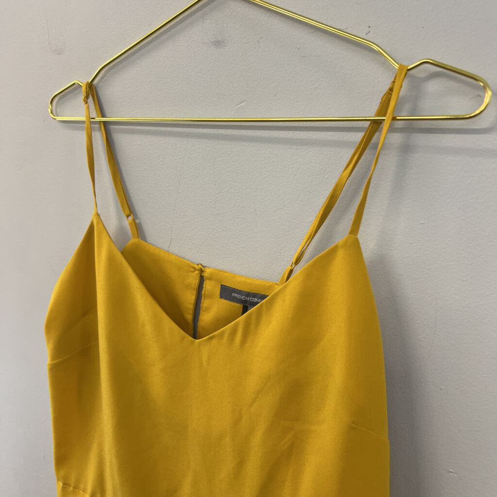 Mustard Yellow Pleated Peplum Tank Medium