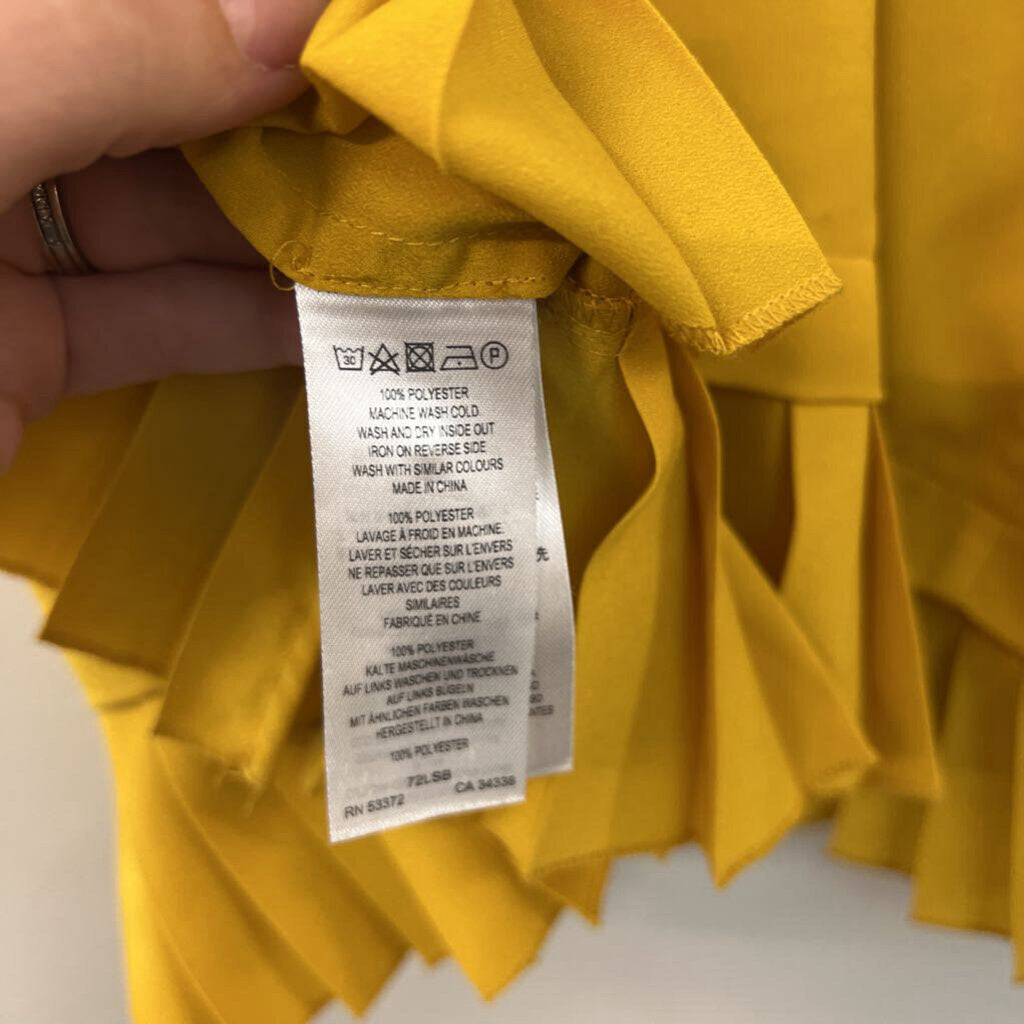 Mustard Yellow Pleated Peplum Tank Medium