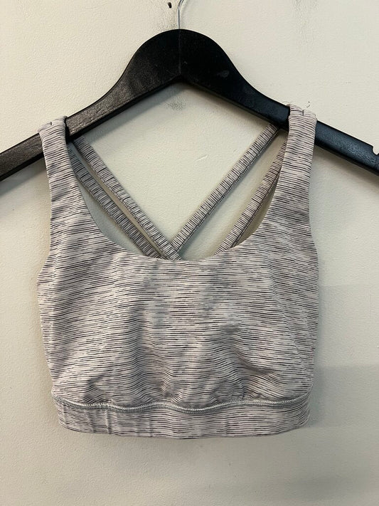 Lululemon White/ Black Striped Sports Bra 6