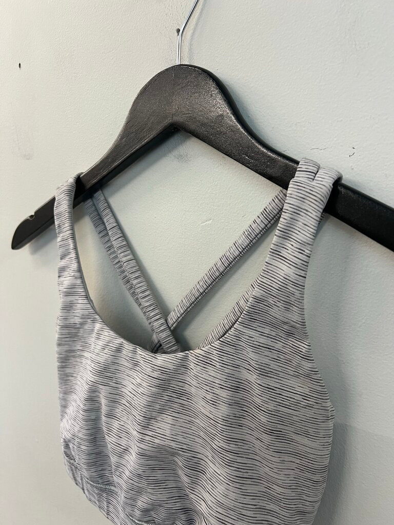 Lululemon White/ Black Striped Sports Bra 6