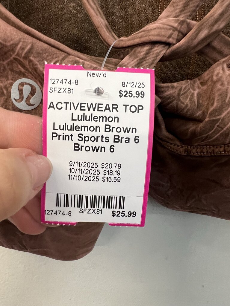 Lululemon Brown Print Sports Bra 6