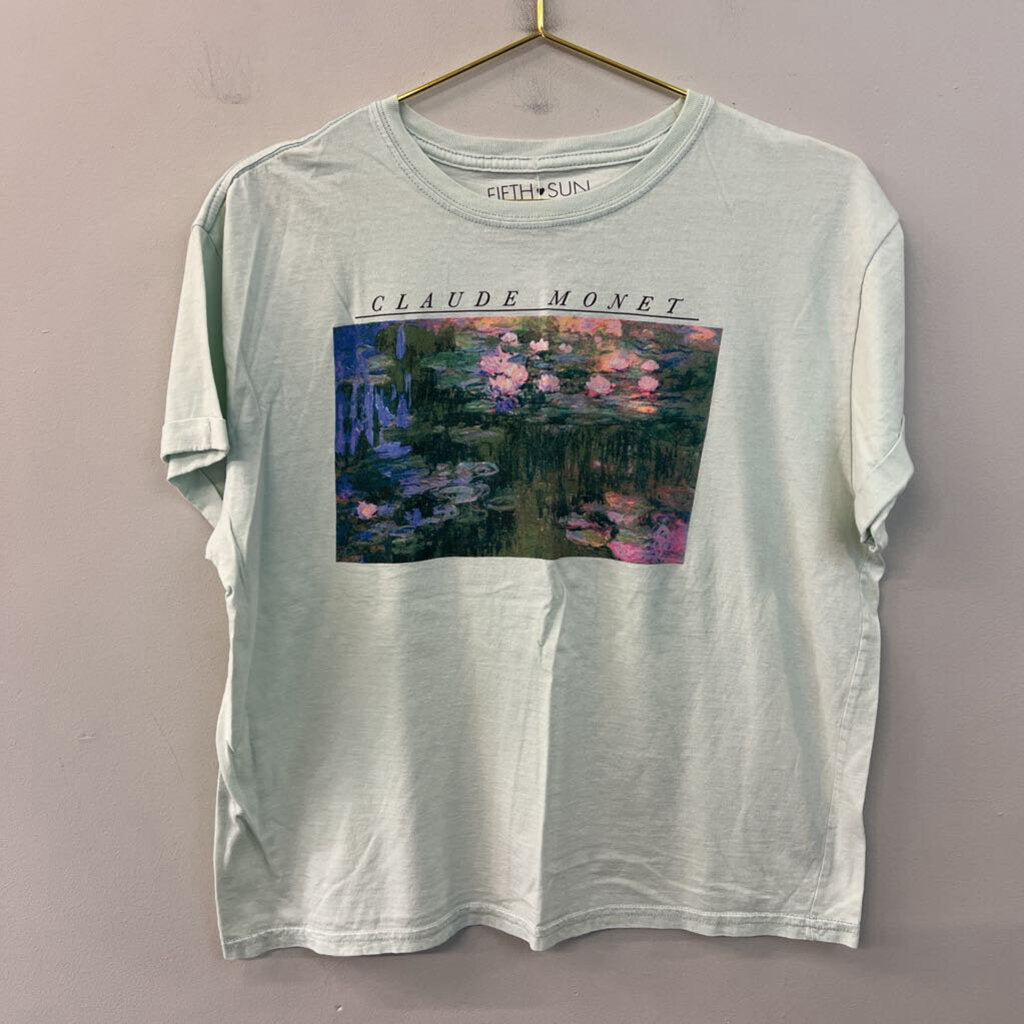 Fifth Sun Mint/ Multi Claude Monet Short Sleeve Graphic Tee Large
