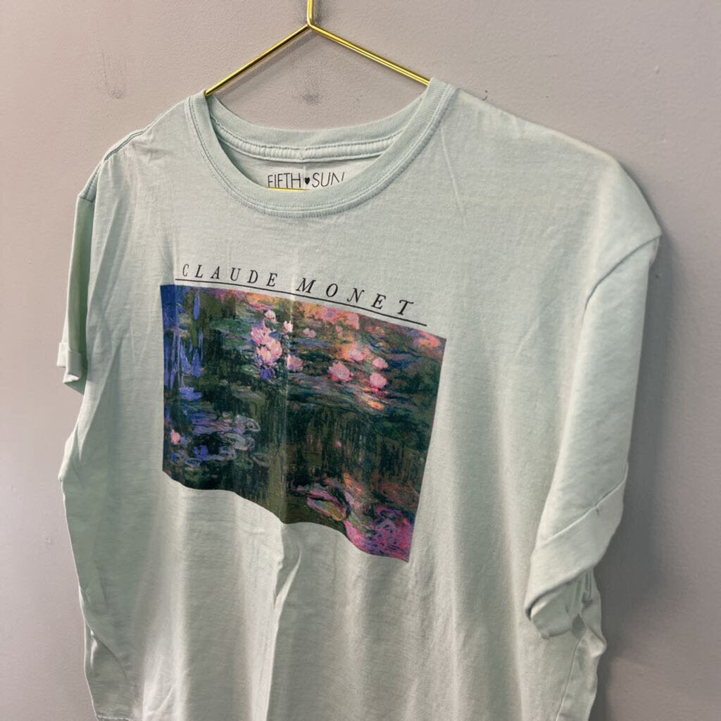 Fifth Sun Mint/ Multi Claude Monet Short Sleeve Graphic Tee Large