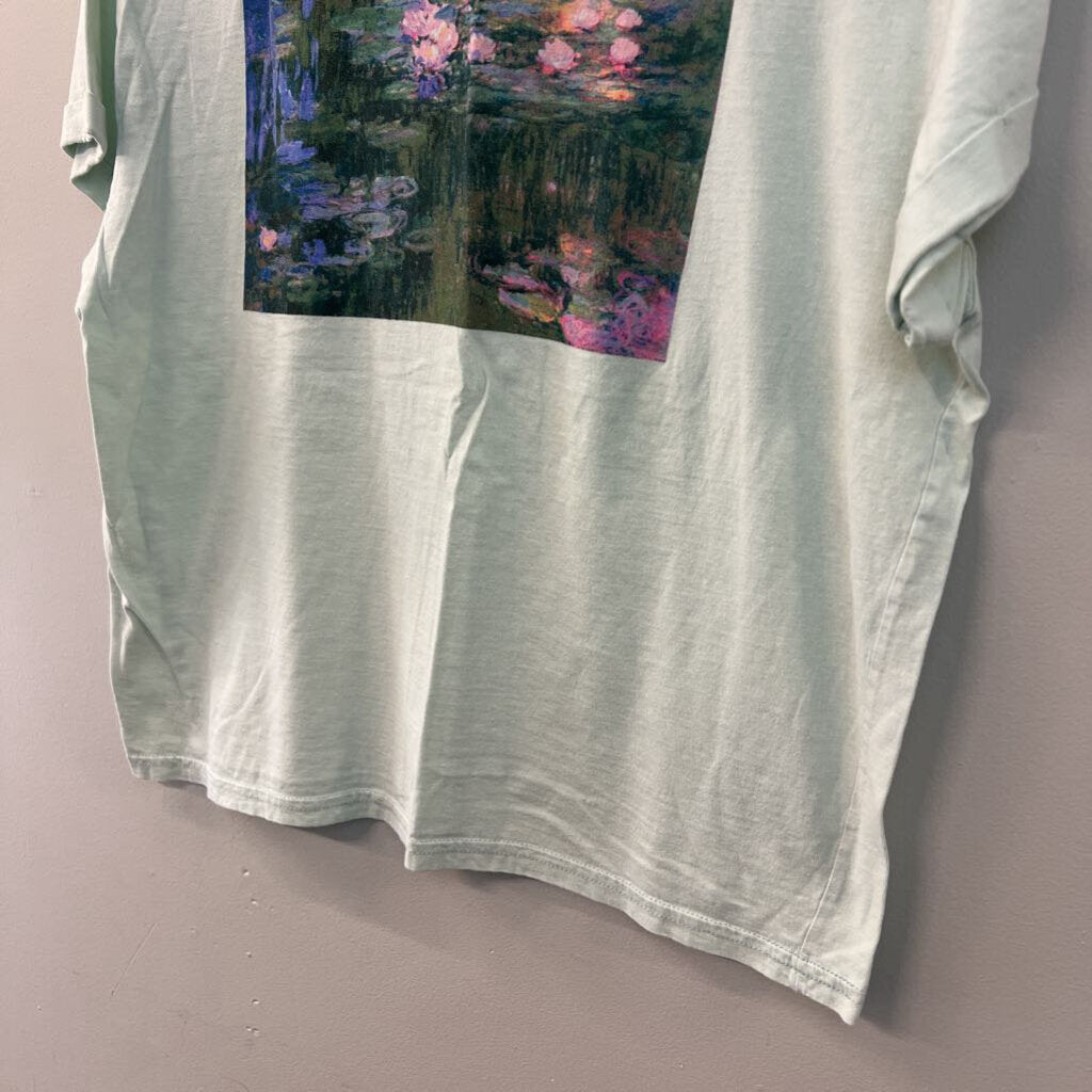 Fifth Sun Mint/ Multi Claude Monet Short Sleeve Graphic Tee Large