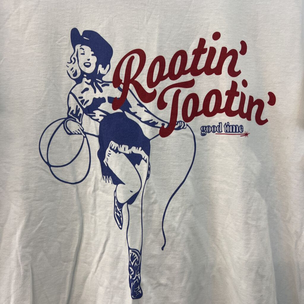 White/ Multi Rootin Tootin Good Time Short Sleeve Graphic Tee 2X
