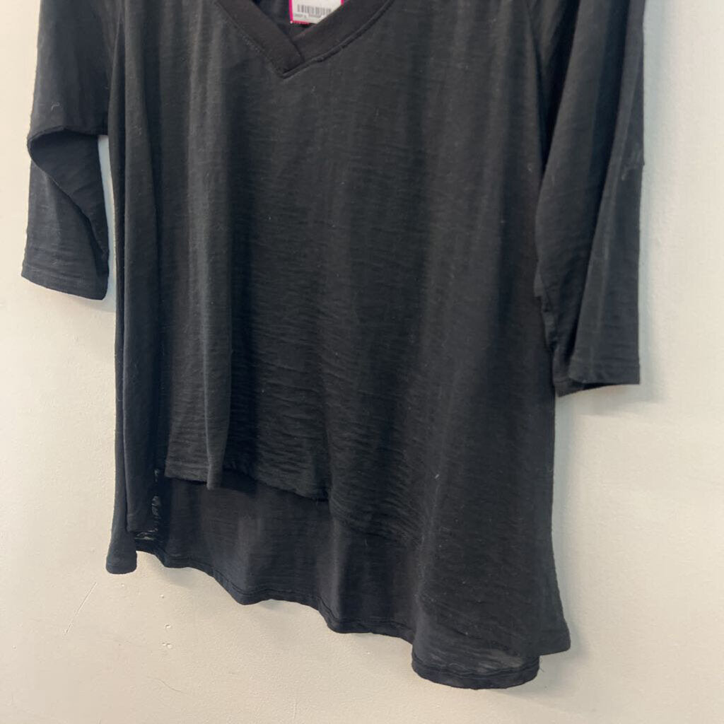 Nation Black V Neck Long Sleeve Top Extra Small