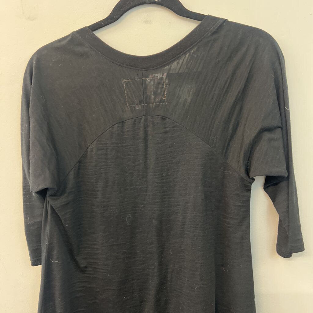 Nation Black V Neck Long Sleeve Top Extra Small