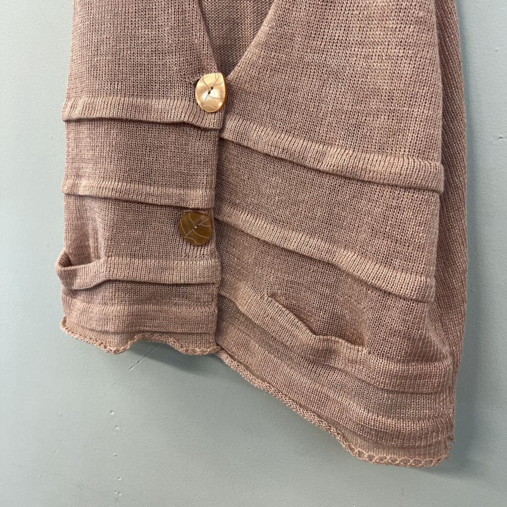 DAR Pink Knit Button Front Vest Top Small
