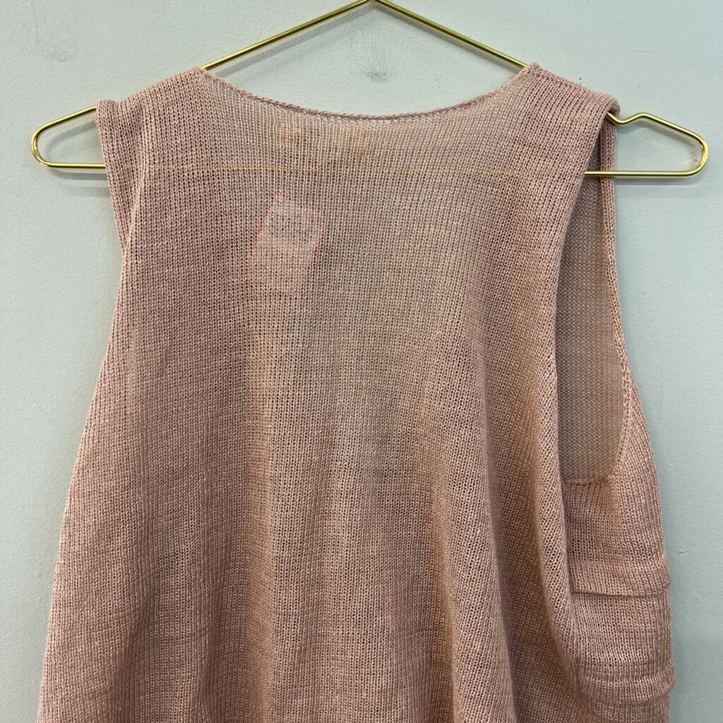 DAR Pink Knit Button Front Vest Top Small