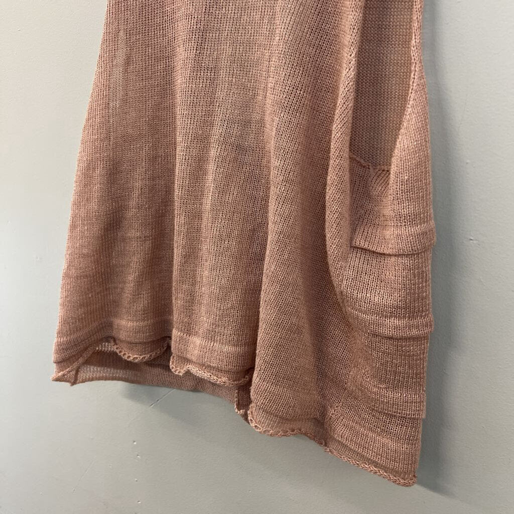 DAR Pink Knit Button Front Vest Top Small