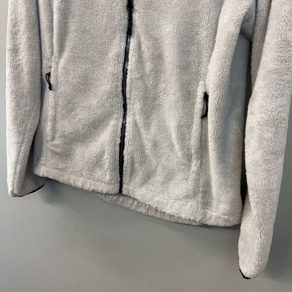 The North Face Grey Fuzzy Fleece Long Sleeve Zip Up Jacket Medium
