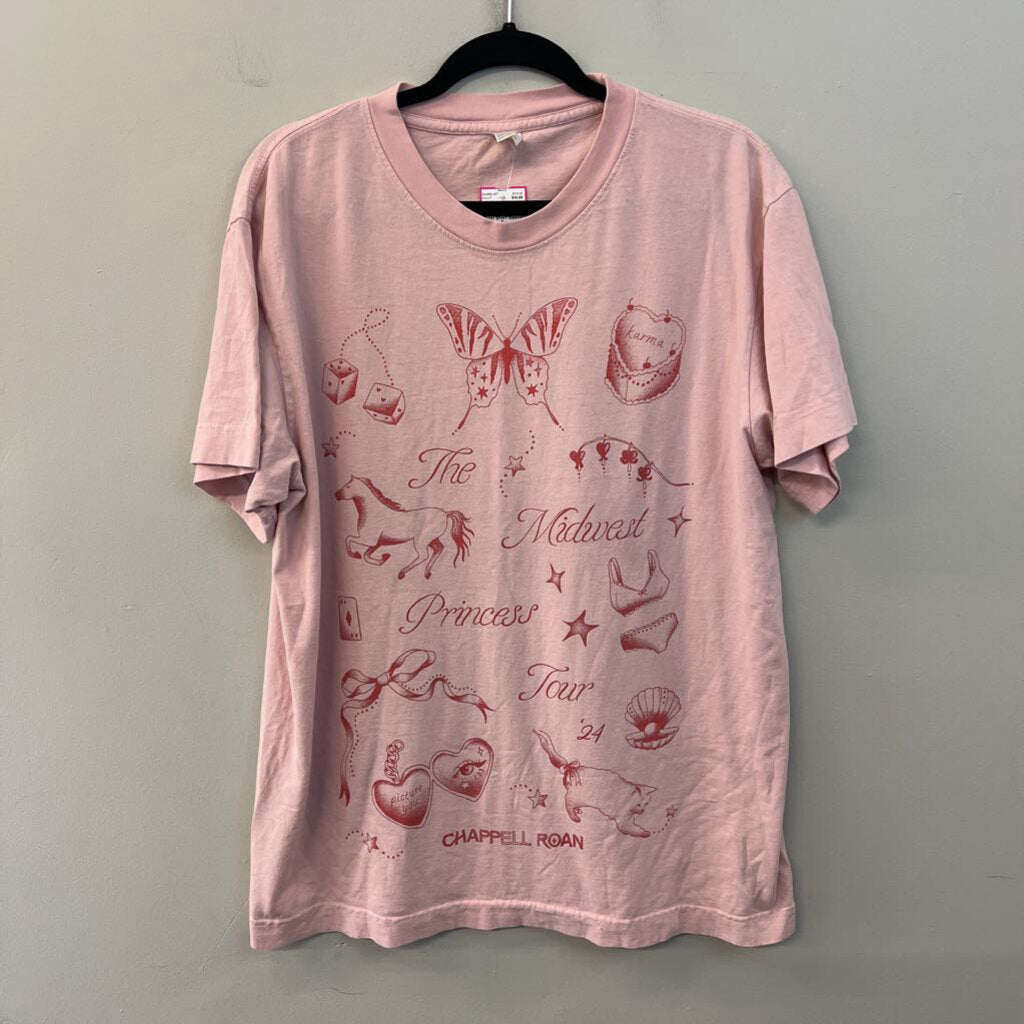 Everybody World Pink Chappell Roan Short Sleeve Graphic Tee Large