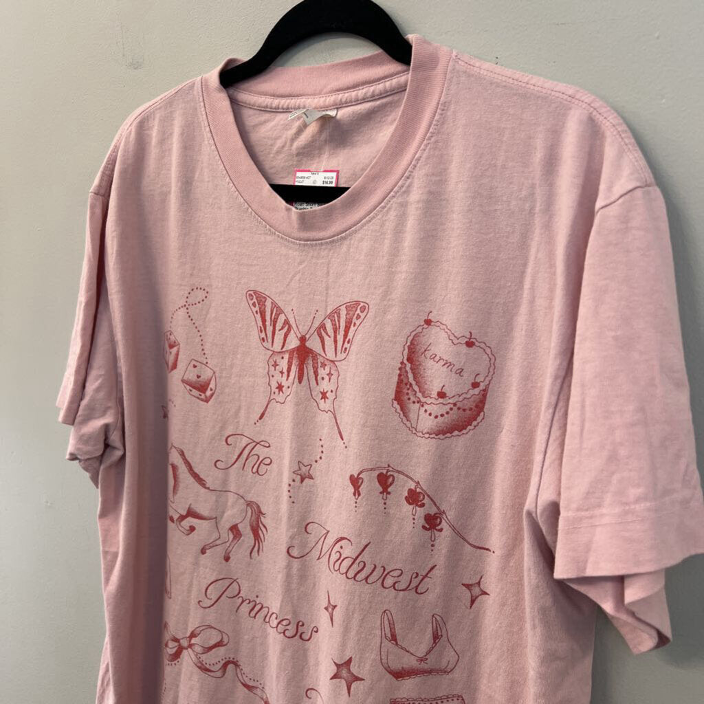 Everybody World Pink Chappell Roan Short Sleeve Graphic Tee Large