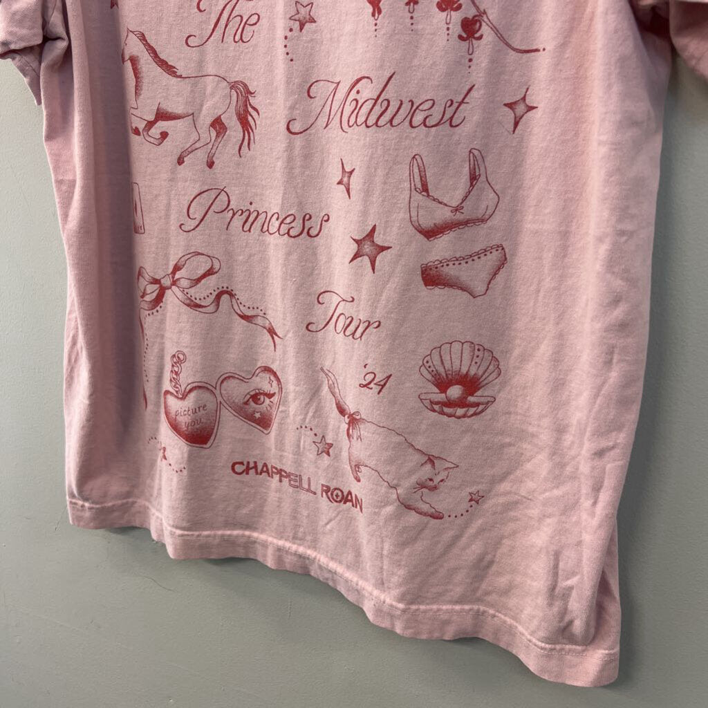 Everybody World Pink Chappell Roan Short Sleeve Graphic Tee Large
