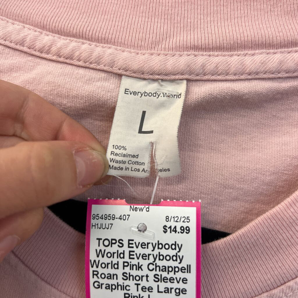 Everybody World Pink Chappell Roan Short Sleeve Graphic Tee Large