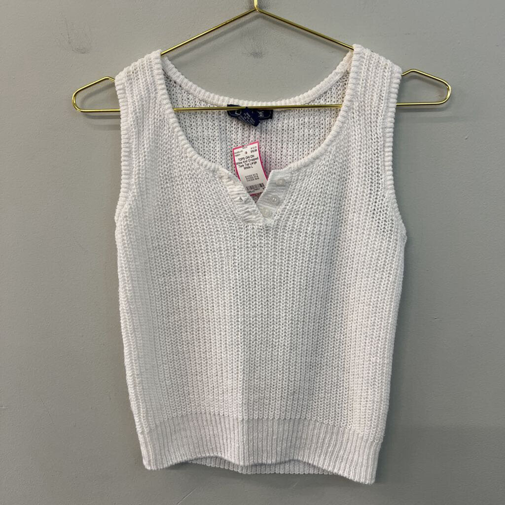 Ohi White Knit Cropped Tank Top Large