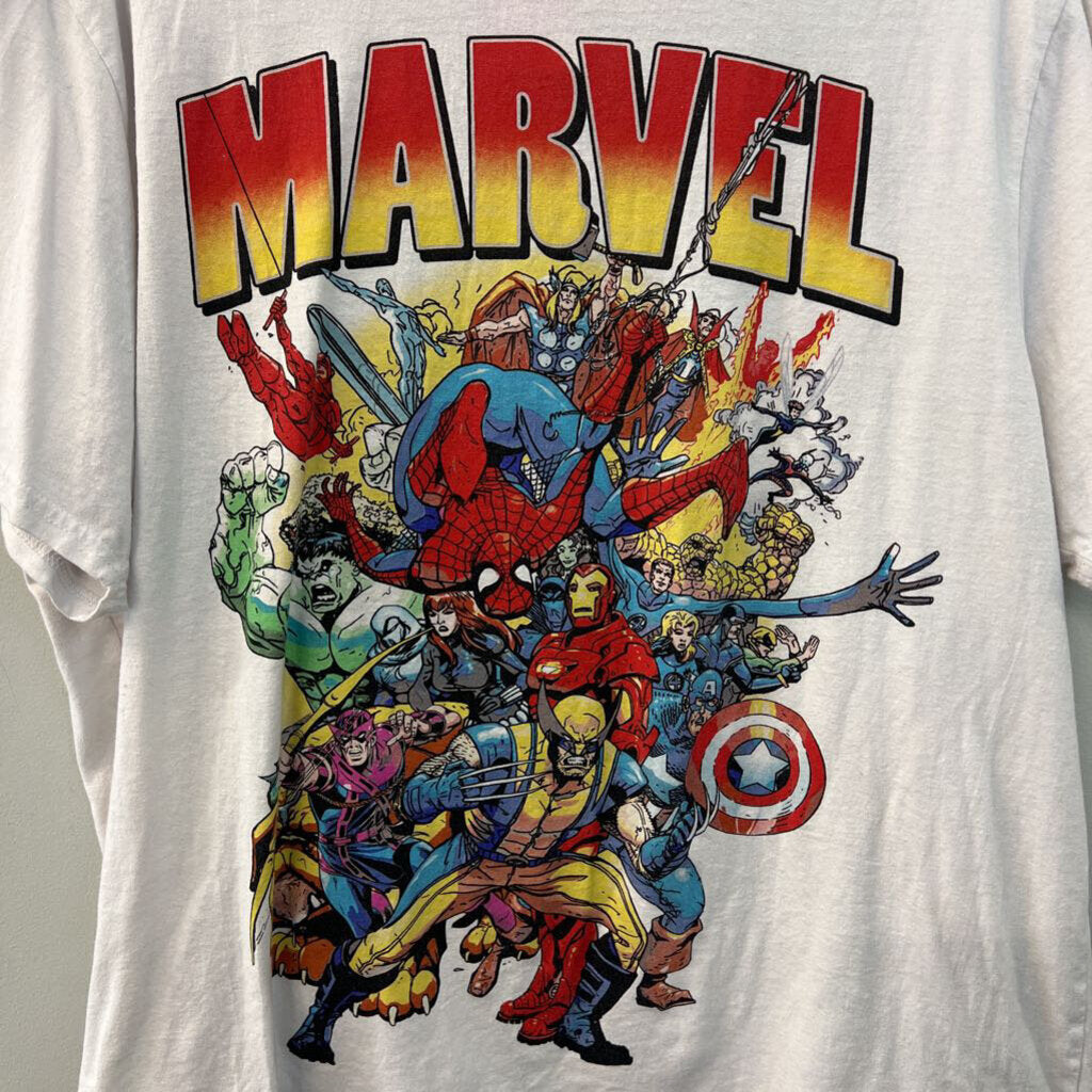Marvel White/ Multi Short Sleeve Graphic Tee 2XL
